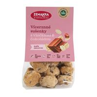 Zemanka Vícezrnné bio sušenky s vločkami a čokoládou, 100g