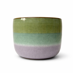 Keramický hrníček na cappuccino zeleno-fialový Andream Ceramics, 160-200ml