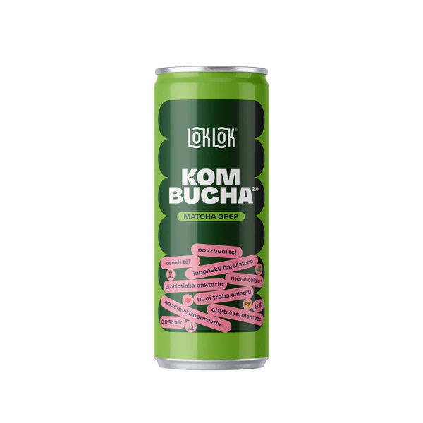 Loklok Kombucha Matcha Grep Plechovka, 330ml
