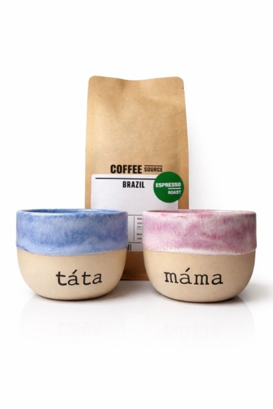 Keramický hrníček na cappuccino - fialový „Máma“ Micha Ciliak Ceramics, 220ml