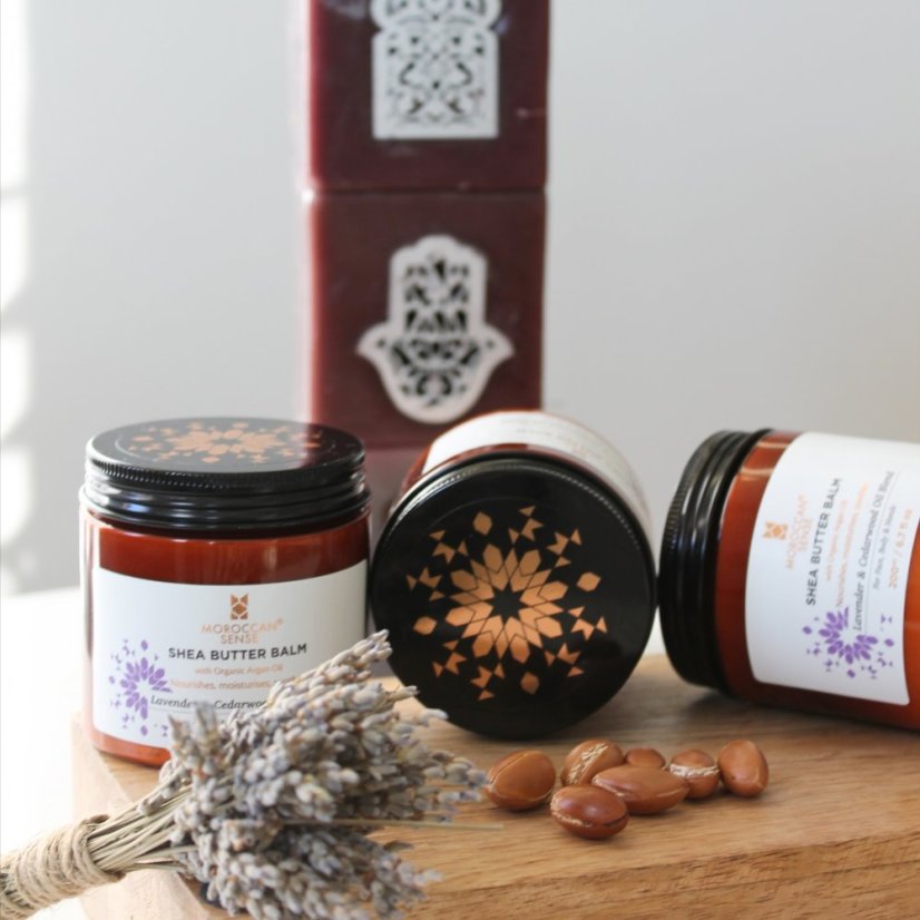 Moroccan Sense Bambucký balzám s arganovým olejem Levandule a cedrové dřevo, 200ml