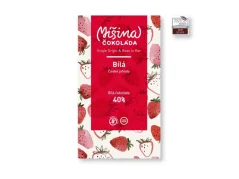 Míšina čokoláda Bílá čokoláda 40% s českými jahodami, 50g