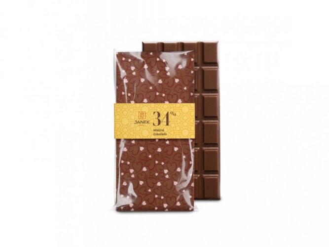 Čokoládovna Janek Mléčná valentýnská čokoláda s potiskem, 85g
