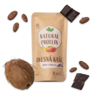 NaturalProtein Proteinová ovesná kaše - Kokos s čokoládou, 60g