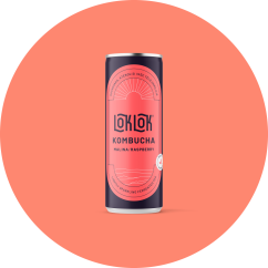 Loklok Kombucha Malina Plechovka, 330ml