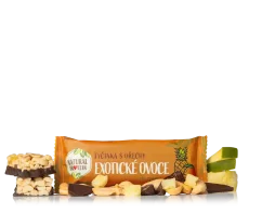 NaturalProtein Ořechová tyčinka - Exotické ovoce, 40g