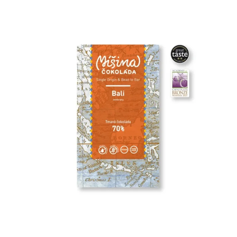 Míšina čokoláda Tmavá čokoláda 70% Bali, 50g