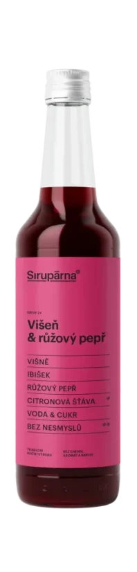 Sirupárna Višeň & růžový pepř sirup, 500ml
