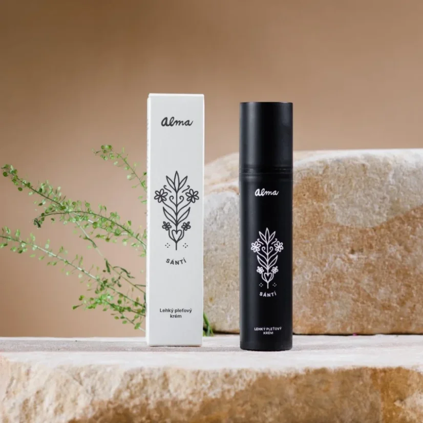 Alma SÁNTÍ - lehký pleťový krém s lípou, fermentovanými laktobacily a Centella buňkami, 50ml