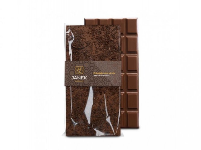Čokoládovna Janek Mléčná čokoláda s kávou, 85g
