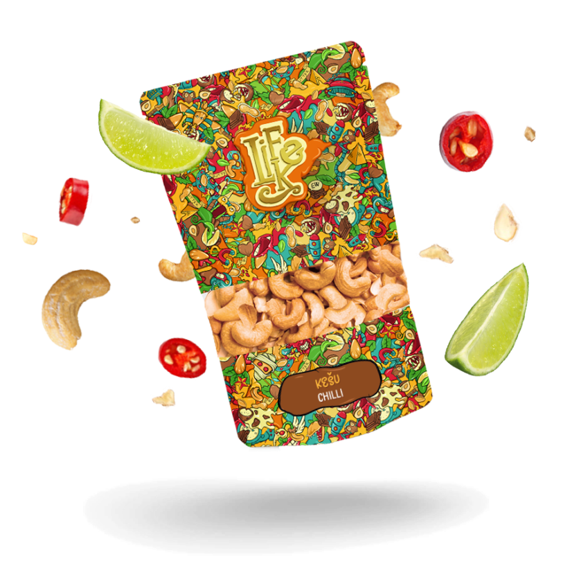 LifeLike Kešu chilli - limetka, 200g