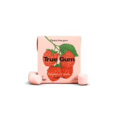 True Gum Žvýkačky bez cukru s příchutí maliny a vanilky, 21g