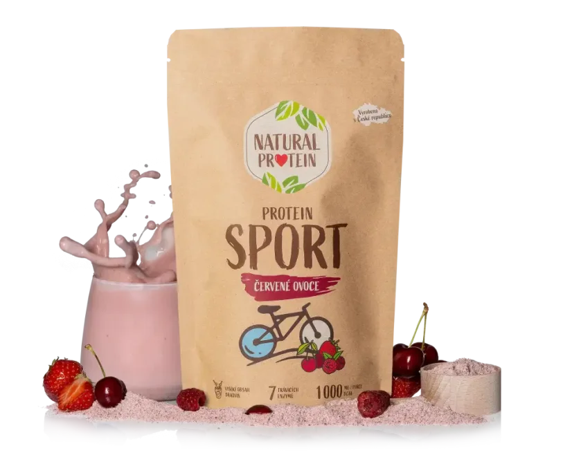 NaturalProtein Protein Sport - Červené ovoce, 350g