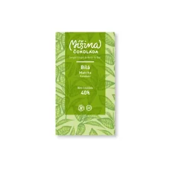 Míšina čokoláda Bílá čokoláda 40% se zeleným čajem Matcha, 50g