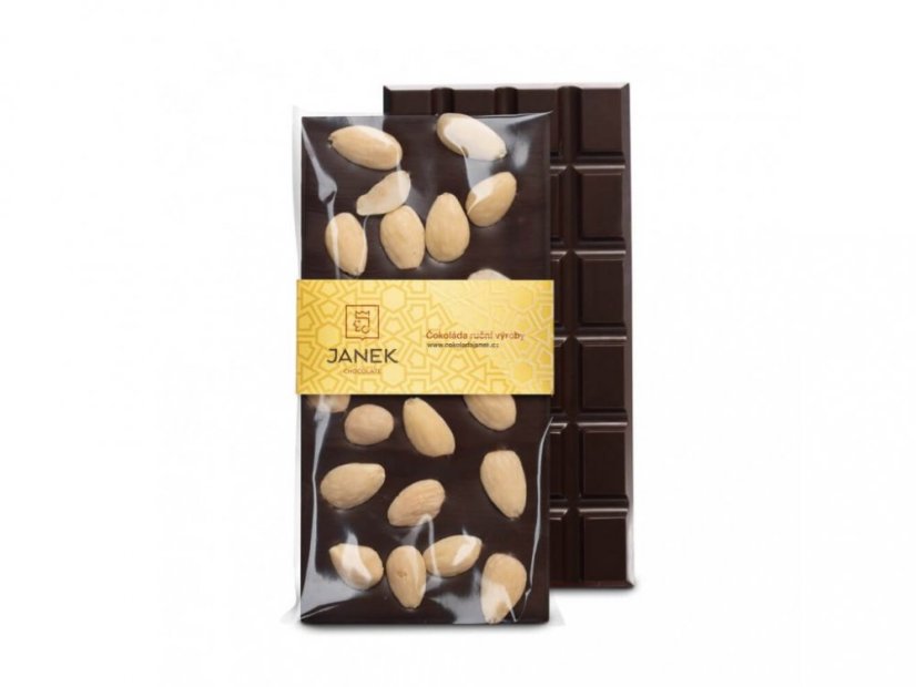 Čokoládovna Janek Hořká čokoláda s mandlemi, 105g