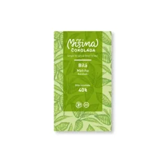 Míšina čokoláda Bílá čokoláda 40% se zeleným čajem Matcha, 50g
