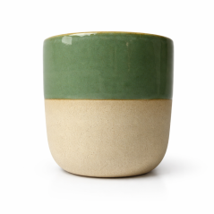 Keramický hrníček na cappuccino tmavě zelený Andream Ceramics, 160-200ml