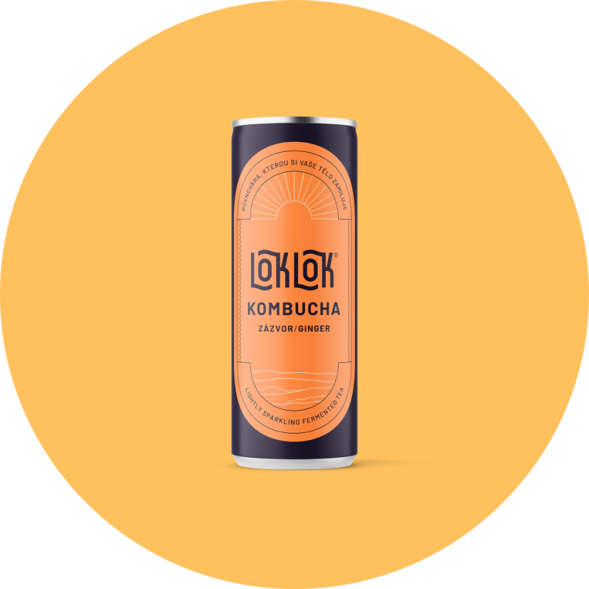 Loklok Kombucha Zázvor Plechovka, 330ml