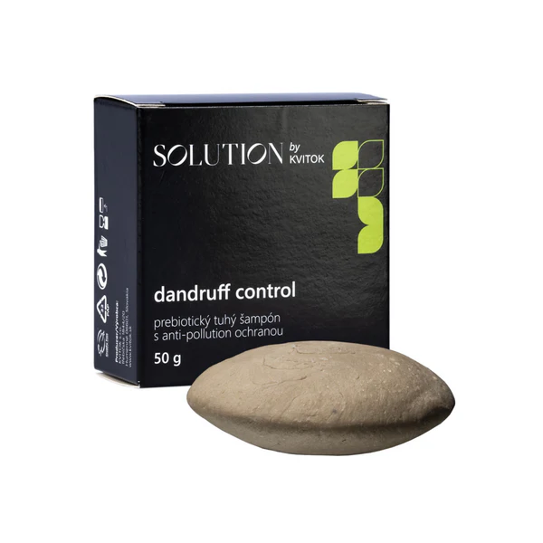 Kvítok Solution Prebiotický tuhý šampon s anti-pollution ochranou Dandruff Control, 50g