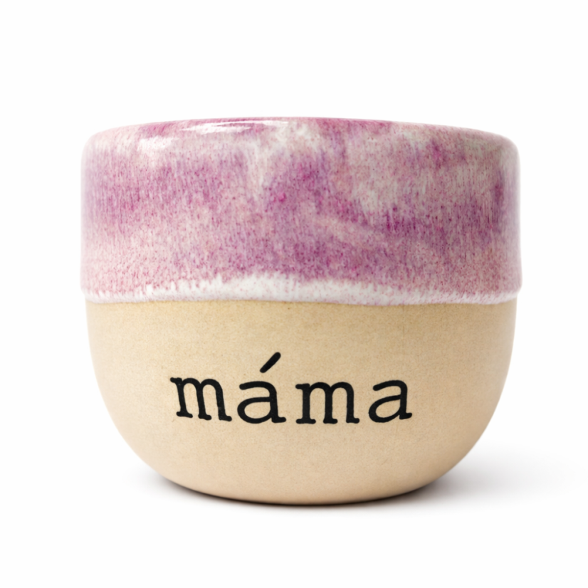 Keramický hrníček na cappuccino - fialový „Máma“ Micha Ciliak Ceramics, 220ml