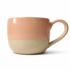 Keramický hrníček na cappuccino s ouškem světle růžový Andream Ceramics, 160-200ml