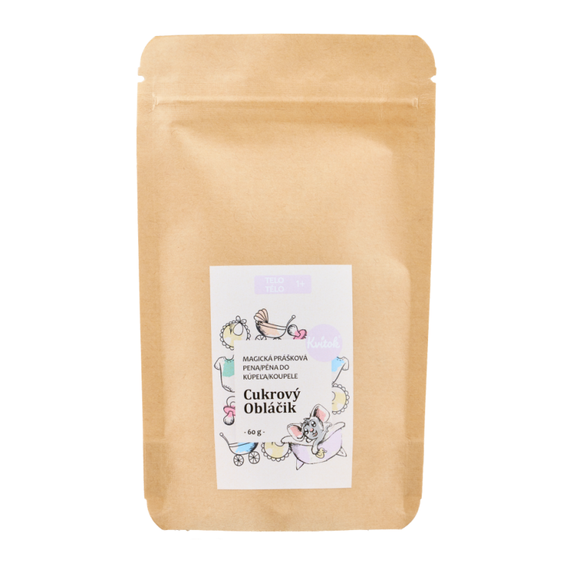 Kvítok Magická pěna do koupele v prášku – Cukrový obláček, 60g